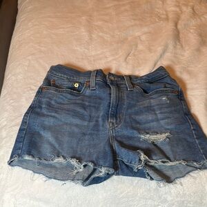Levi's Blue Jean Shorts Distressed Raw Hem